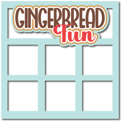 Gingerbread Fun - 6 Square Frames - Scrapbook Page Layered Overlay Kit