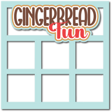 Gingerbread Fun - 6 Square Frames - Scrapbook Page Layered Overlay Kit