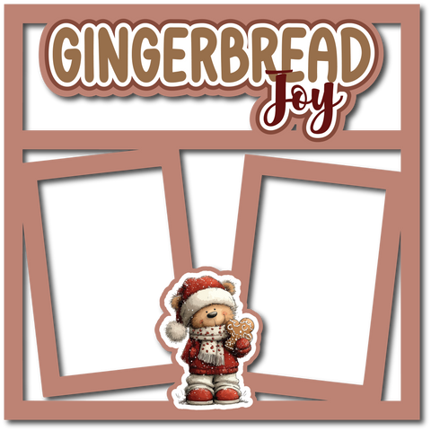 Gingerbread Joy - 2 Frames - Scrapbook Page Layered Overlay Kit