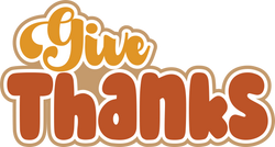 Give Thanks - Scrapbook Page Title Die Cut