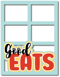 Good Eats - 4 Frames - Scrapbook Page Layered Overlay Kit - 8.5 x 11