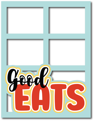 Good Eats - 4 Frames - Scrapbook Page Layered Overlay Kit - 8.5 x 11