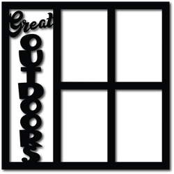 Great Outdoors - 4 Vertical Frames - Scrapbook Overlay - Digital Cut File - SVG - INSTANT DOWNLOAD