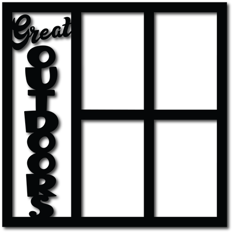 Great Outdoors - 4 Vertical Frames - Scrapbook Overlay - Digital Cut File - SVG - INSTANT DOWNLOAD