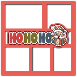 HO HO HO - 5 Frames - Scrapbook Page Layered Overlay Kit