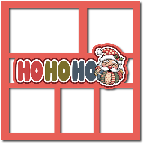 HO HO HO - 5 Frames - Scrapbook Page Layered Overlay Kit