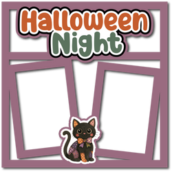Halloween Night - 2 Frames - Scrapbook Page Layered Overlay Kit