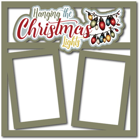 Hanging the Christmas Lights - 2 Frames - Scrapbook Page Layered Overlay Kit