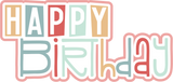 Happy Birthday - 6 Square Frames - Scrapbook Page Layered Overlay Kit