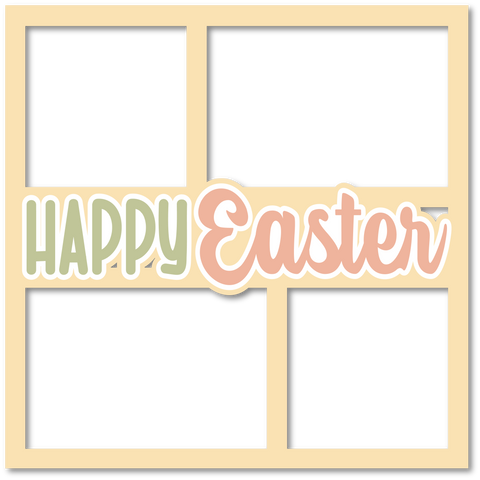 Happy Easter - 4 Frames - Layered Overlay - Digital Cut File - SVG - INSTANT DOWNLOAD