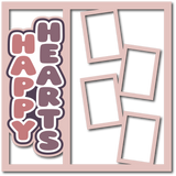 Happy Hearts - 4 Frames - Scrapbook Page Layered Overlay Kit