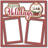Happy Holidays - 2 Frames - Scrapbook Page Layered Overlay Kit