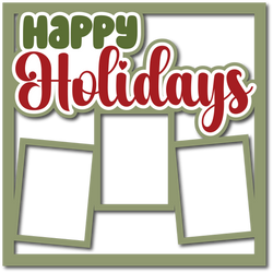Happy Holidays - 3 Frames - Layered Overlay - Digital Cut File - SVG - INSTANT DOWNLOAD