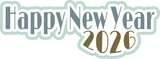 Happy New Year 2026 - 6 Squares - Scrapbook Page Layered Overlay Kit