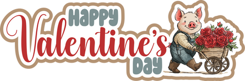 Happy Valentine's Day - Scrapbook Page Title Die Cut