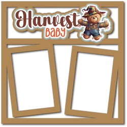Harvest Baby - 2 Frames - Scrapbook Page Layered Overlay Kit