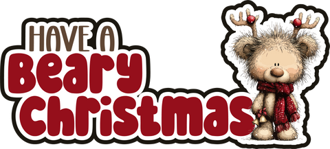 Have a Beary Christmas - Scrapbook Page Title Die Cut