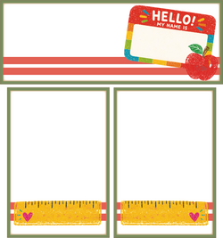 Hello - School Rulers - Back to School - Scrapbook Page Photo Mat Set