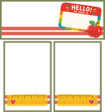 Hello - School Rulers - Back to School - Scrapbook Page Photo Mat Set
