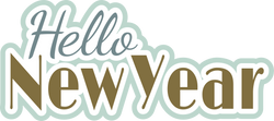 Hello New Year - Scrapbook Page Title Sticker