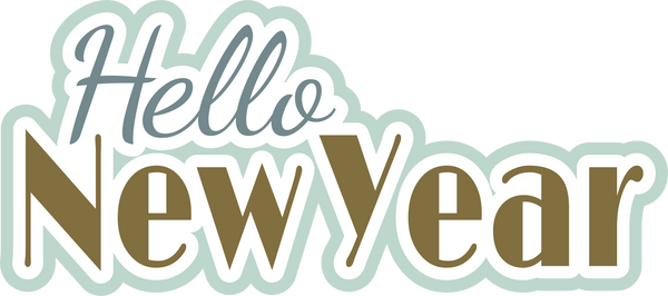 Hello New Year - Scrapbook Page Title Sticker