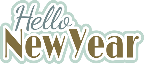 Hello New Year - Scrapbook Page Title Die Cut