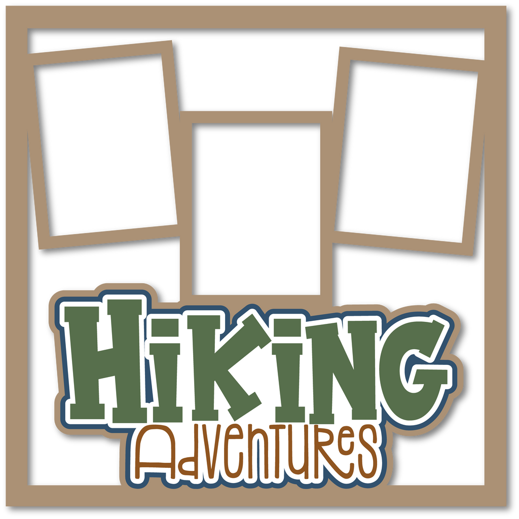 Overlay Frame Adventure Hiking Adventures - 3 Frames - Scrapbook Page Layered Overlay Kit ...