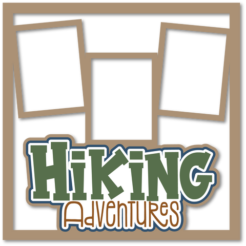 Hiking Adventures - 3 Frames - Scrapbook Page Layered Overlay Kit