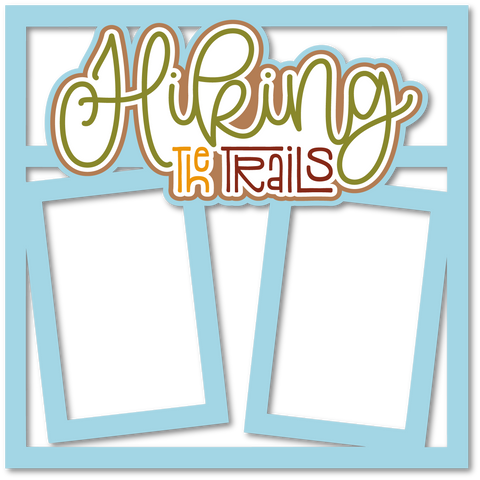 Hiking - 2 Frames - Scrapbook Page Layered Overlay Kit