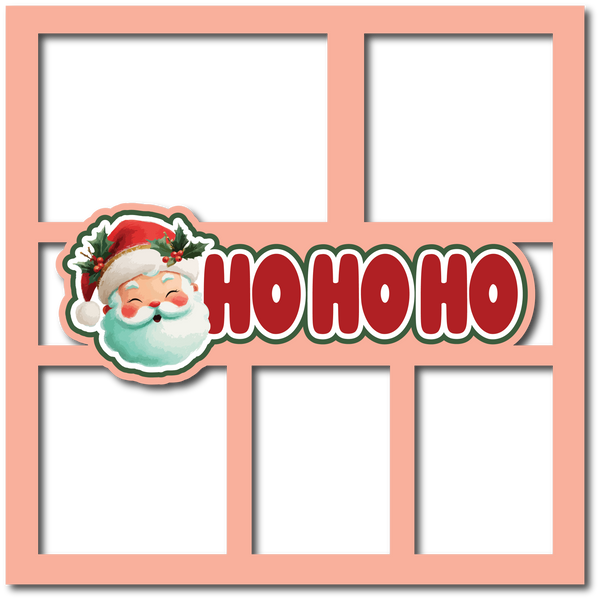 HO HO HO - 5 Frames - Scrapbook Page Layered Overlay Kit