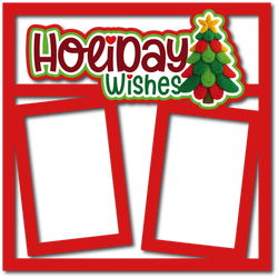 Holiday Wishes - 2 Frames - Scrapbook Page Layered Overlay Kit