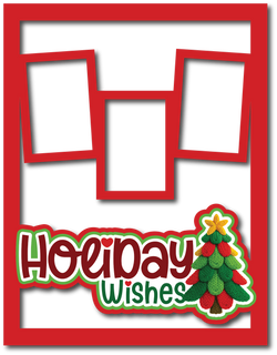 Holiday Wishes - Scrapbook Page Layered Overlay Kit - 8.5 x 11