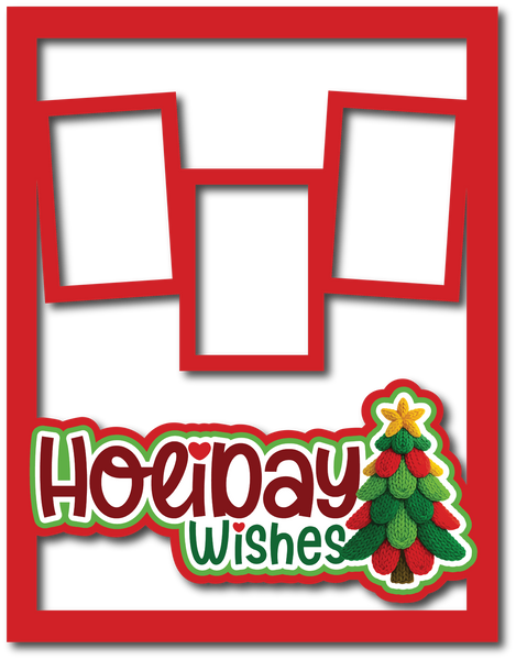 Holiday Wishes - Scrapbook Page Layered Overlay Kit - 8.5 x 11