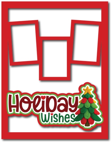 Holiday Wishes - Scrapbook Page Layered Overlay Kit - 8.5 x 11