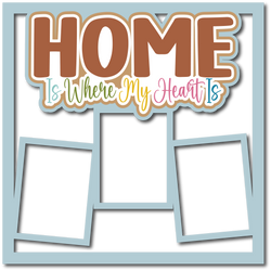 Home is Where the Heart Is - 4 Frames - Scrapbook Page Layered Overlay Kit