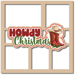 Howdy Christmas - 5 Frames - Scrapbook Page Layered Overlay Kit