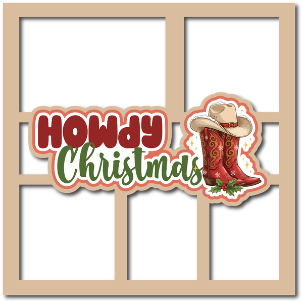 Howdy Christmas - 5 Frames - Scrapbook Page Layered Overlay Kit