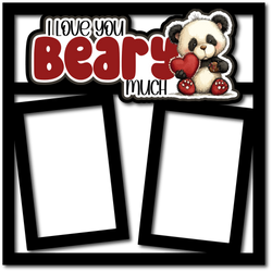 I Love You Beary Much - 2 Frames - Scrapbook Page Layered Overlay Kit