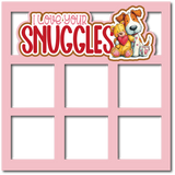 I Love Your Snuggles - 6 Square Frames - Scrapbook Page Layered Overlay Kit