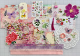 Happiness Blooms from Within - Purples - Pinks - Junk Journal or Scrapbook Kit  - Only 2 Available