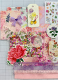 Happiness Blooms from Within - Purples - Pinks - Junk Journal or Scrapbook Kit  - Only 2 Available