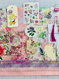 Happiness Blooms from Within - Purples - Pinks - Junk Journal or Scrapbook Kit  - Only 2 Available