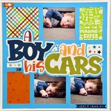 A Boy and His Cars - Layered Overlay - Digital Cut File - SVG - INSTANT DOWNLOAD