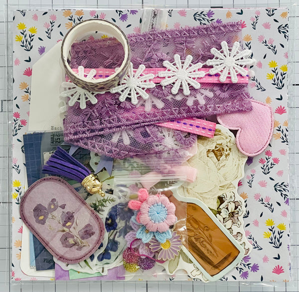 Bloom - Purples - Florals - Junk Journal or Scrapbook Kit  - Only 2 Available