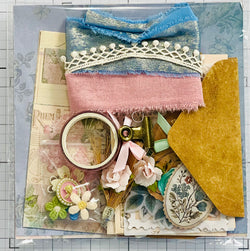 Florals - Soft Pinks - Blues - Junk Journal or Scrapbook Kit  - Only 1 Available