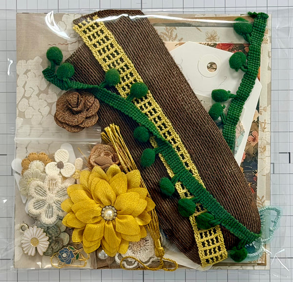 Warm Colors - Florals  - Junk Journal or Scrapbook Kit  - Only 1 Available