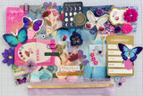Brights - Pinks - Blues- Purples  - Junk Journal or Scrapbook Kit  - Only 1 Available