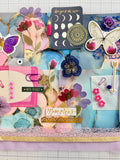 Brights - Pinks - Blues- Purples  - Junk Journal or Scrapbook Kit  - Only 1 Available