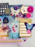 Brights - Pinks - Blues- Purples  - Junk Journal or Scrapbook Kit  - Only 1 Available
