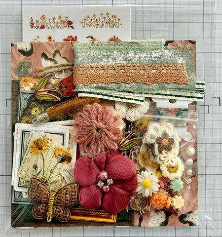 Warm Colors - Floral - Butterflies  - Junk Journal or Scrapbook Kit  - Only 1 Available